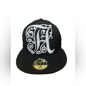 ALIFE Fitted Felt Applique Hat 7 Black New Era RARE Vintage Cap